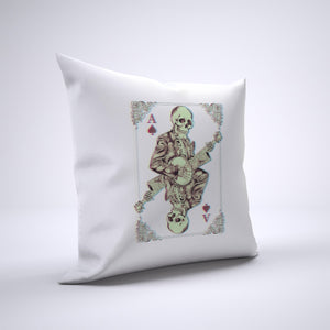 Skeleton Playing Banjo Pillow Cover Case 20in x 20in - Funny Pillows
