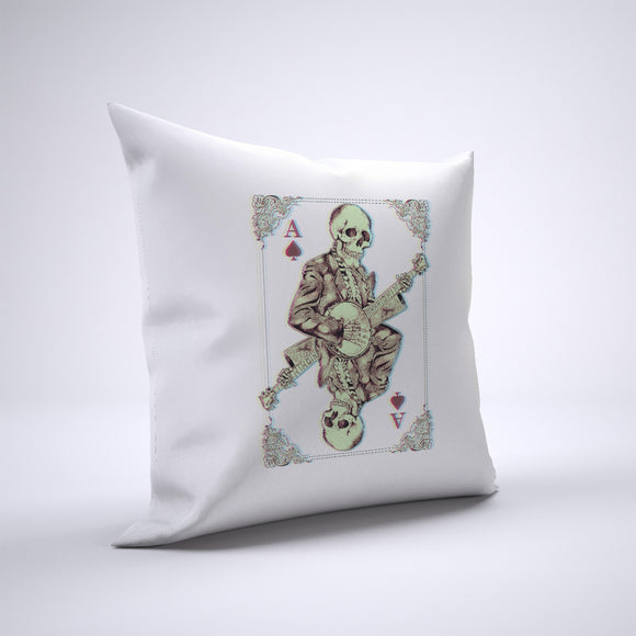 Skeleton Playing Banjo Pillow Cover Case 20in x 20in - Funny Pillows