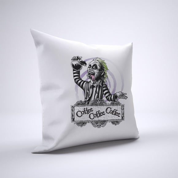 Beetlejuice Coffee Pillow Cover Case 20in x 20in - Funny Pillows