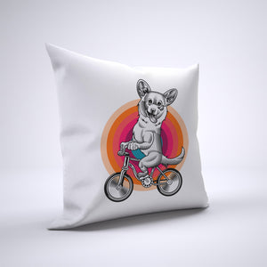 Corgi Pillow Cover Case 20in x 20in - Animals On Bike Pillows