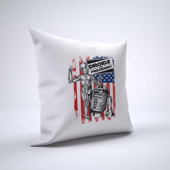 R2D2 And 3CPO For President Pillow Cover Case 20in x 20in - Funny Pillows