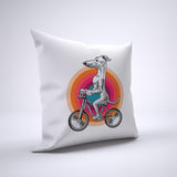 Greyhound Dog Pillow Cover Case 20in x 20in - Animals On Bike Pillows