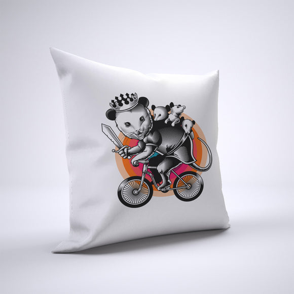 Opossum Pillow Cover Case 20in x 20in - Animals On Bike Pillows