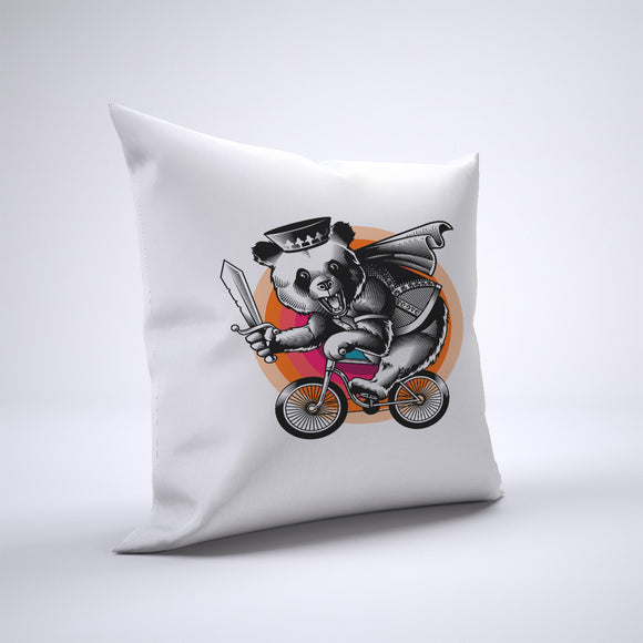 Panda Pillow Cover Case 20in x 20in - Animals On Bike Pillows