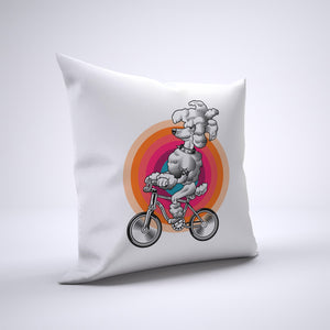 Poodle Pillow Cover Case 20in x 20in - Animals On Bike Pillows