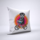 Rottweiler Pillow Cover Case 20in x 20in - Animals On Bike Pillows