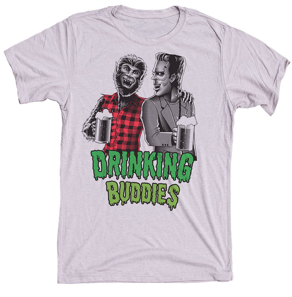 Drinking Buddies Wolfman And Frankenstein Shirt